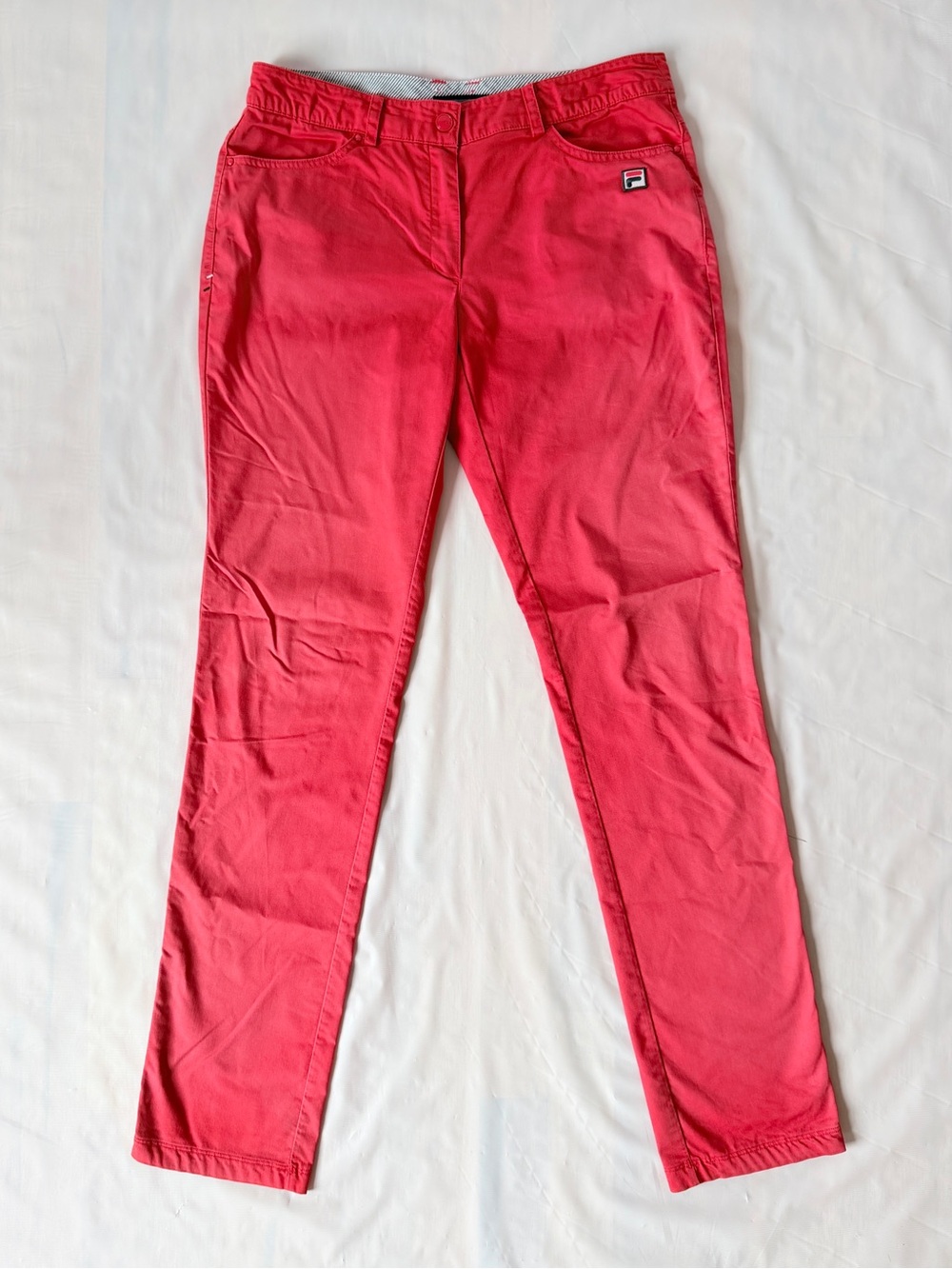 Fila straight leg chino pants coral red women W29 vintage White Line